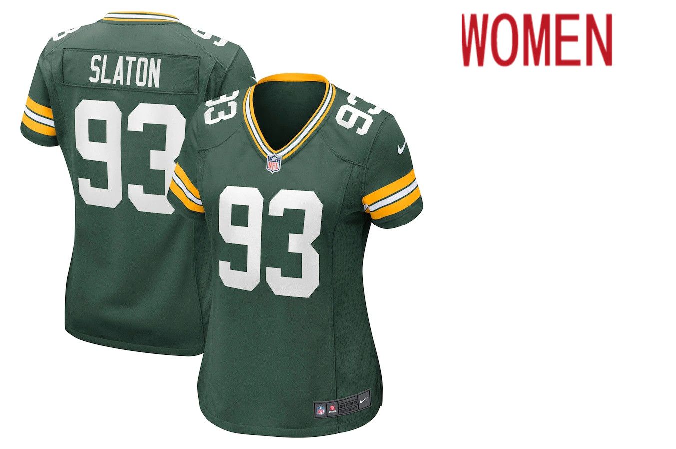 Women Green Bay Packers #93 T.J. Slaton Green Nike Game NFL Jersey